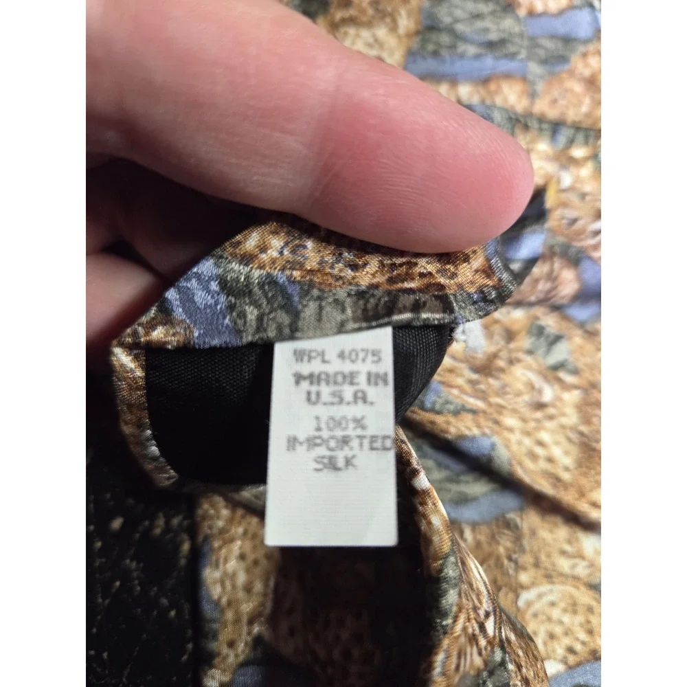 Endangered‎ Species Mens Silk Tie Leopard Cheetah Animal Print Brown USA Made